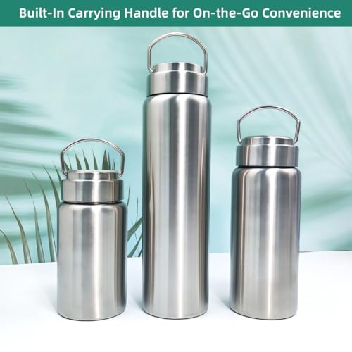 CDJ 16 OZ Uninsulated Single Wall Stainless Steel Water Bottle, Reusable Metal Water Bottle for Sports, Leakproof and Durable, Perfect for Hiking, Gym, Picnics, and Outdoor Activities - size: 15 Ounces