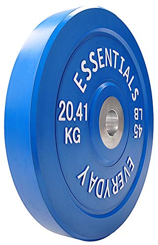 BalanceFrom Color Coded Olympic Bumper Plate Weight Plate with Steel Hub - style: 45lbs Single, Color