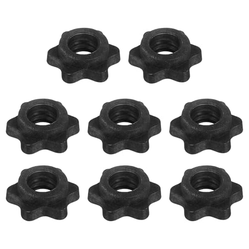 Dumbbell Collars, Barbell Spin Lock Hex Nuts Anti Slip Weight Lifting Clip Plastic - color: Black