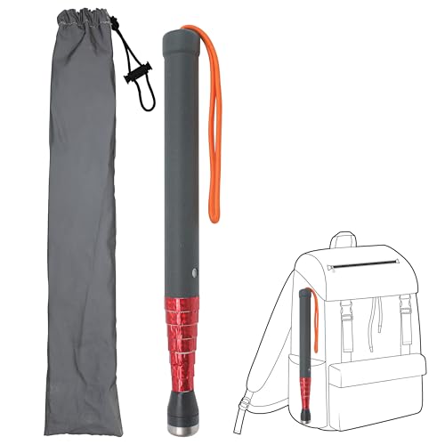 Telescoping Cane, 55" Blind Cane Telescopic Walking Stick, Reflective Retractable Mobility Aids Telescope Assist Tool for Elderly Night Warning, Roller Head Screw-in, Storage Bag, Titanium Alloy