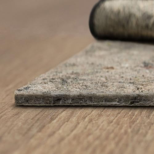 Mohawk Home Non Slip Rug Pad 4' 10" Round- 1/4" Thick Felt + Latex Rubber Gripper - Dual Surface Cushion for Hardwood, Carpet, Tile Floors, Made in USA - size: 4'10" (Round), style: 1/4 Inch Dual Surface Rug Pad