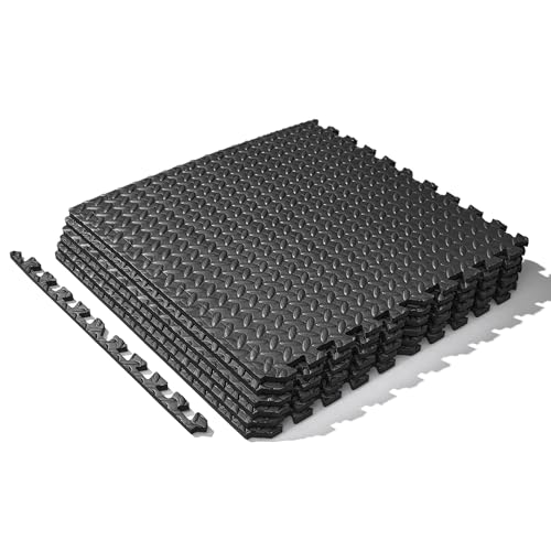 Sunny Health & Fitness Durable Multi-Use Floor Mats for Home, Gym & Play | Exercise Floor Mat, Cushioned Support, Connect Multiple Mats, Easy-Clean Surface, Home Gym, Playroom, Floor Protection - style: 6 FT x 4 FT
