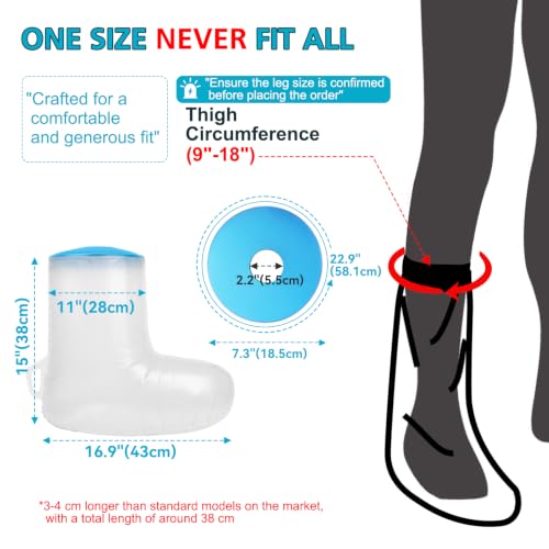 Asunby Waterproof Cast Cover for Shower Ankle, Foot Wound Protector Bath Adult Watertight Cast Bag Showering for Surgery,Ankle, Burns Reusable - size: Adult Leg-Short