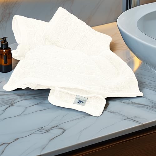 Tens Towels Pack of 6 Hand Towels, 100% Cotton, Lighter Weight, Quick to Dry, 16 x 28 Inches, Super Soft & Absorbent, Perfect for Bathroom & Kitchen, Cream - color: Cream