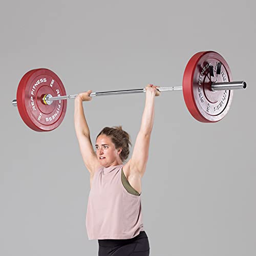 REP Color Bumper Plates LB Olympic Barbell Weights – Rubber Training Discs for Home Gym Strength Lifting, Low Bounce Durable, Weight Pairs & Sets 10 15 25 35 45 Pound Options - color: F. 55lb Red Pair