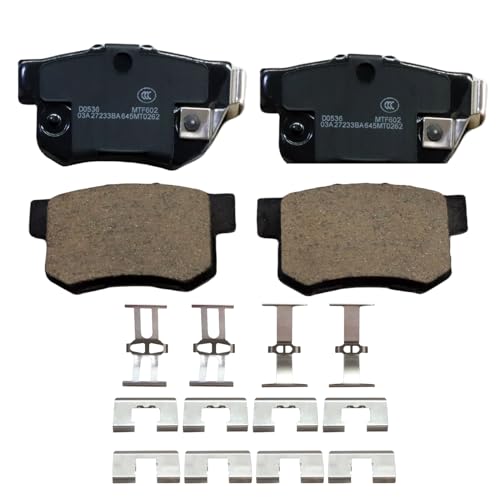 D537 Rear Ceramic Brake Pads Kits 4pcs for Acura CL 1997-1999, ILX 2013-2022, Integra 1998 2000-2001, RSX 2002-2006, TL TSX Vigor EL | Honda Accord Civic CR-Z Prelude S2000 | Suzuki Kizashi SX4 - size: D537