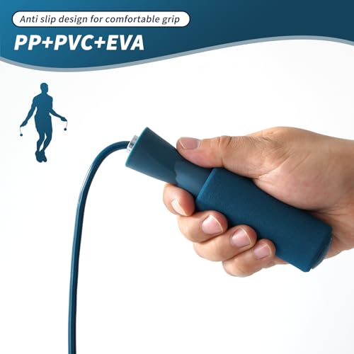 Cordless Jump Rope with Weight Ball, Fitness Training Jump Rope, Indoor Home Exercise, Suitable for Men Women. - color: dark blue