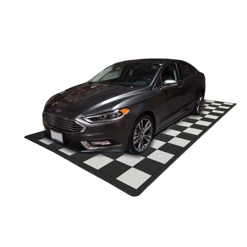 Speedway Garage Floor Mat Kit for 1-Car, Medium, Checkered - Black/White - color: Checkered - Black/White, size: Garage Kit - 1-Car