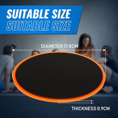 Wettarn 24 Pcs Core Sliders for Working Out Abdominal Exercise Gliding Discs Dual Sided Workout Disc Fitness Sliders Exercise Gear for Gym Floors Training Abdominal Core Strength - color: Orange