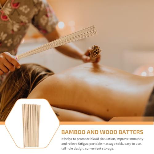 FOMIYES 2Pcs Bamboo Massage Sticks for Back, Neck, Shoulder, and Legs - Ergonomic Design, Lightweight, Portable Self Massage Tools