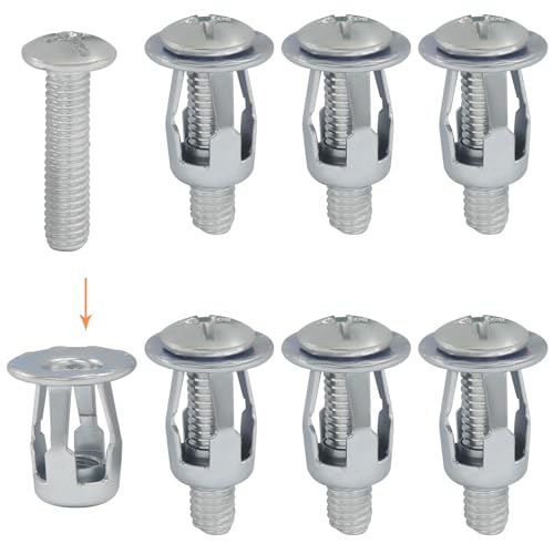 Hollow Wall Anchors, M6x25 (M6 x 1"), 20 Pack | Heavy Duty Cavity Fixing Anchors, Secure Fixings for Thin Walls, Aluminium Cladding Sheet, Steel Pipe/Iron Sheet - size: M6 x 1"