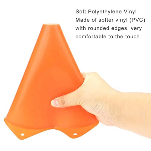 Soccer Cones (7 Inch 25 Pack), Agility Training Sports Cone Plastic with Carry Bag for Football Basketball Drills Field Markers, - color: Orange