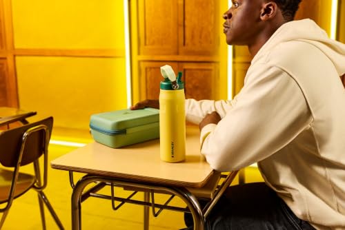STANLEY IceFlow Flip Straw 2.0 Water Bottle 24 oz | Built-In Straw with Larger Opening | Lightweight and Leak Resistant | Insulated Stainless Steel | BPA-Free | Daffodil Emerald - color: Daffodil Emerald, size: 24 Ounces