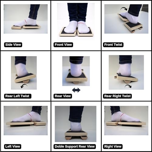 Axis Board Ankle Balance Board, Foot and Ankle Strengthener with 3 Adjustable Difficulty Levels, Single Leg Balance Trainer, Anti-Slip Plywood Platform