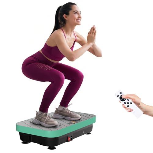 Vibration Plate Exercise Machine: TISSCARE Vibrating Plates for Weight Loss and Lymphatic Drainage, 400lbs Shake Plate Whole Body Workout Platform for Home Fitness Fat Burner Gifts - color: green