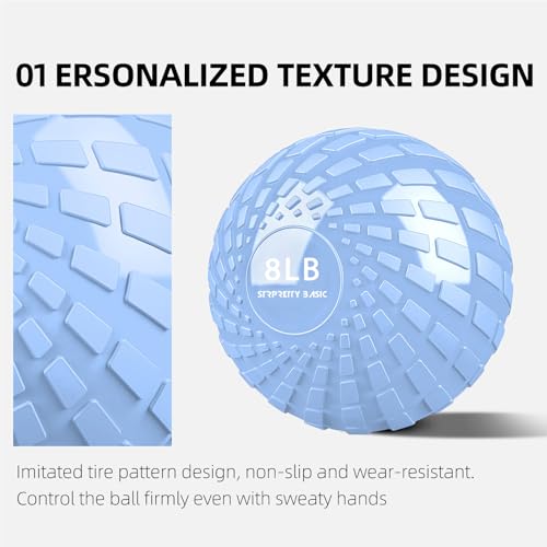 Medicine Ball 8, 10 lbs Slam Ball Weighted Balls for Exercise Strength and Crossfit Workout - color: Dynamic Blue, size: 8 LB