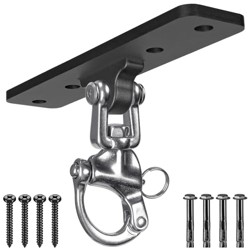 Dolibest Heavy Bag Hangers Brackets, Punching Bag Hangers, Heavy Bag Ceiling Mount for Body Weight Strength Training Systems, Aerial Yoga Swing & Hammock, Resistance Band - color: 4 Holes Punching Bag Hanger