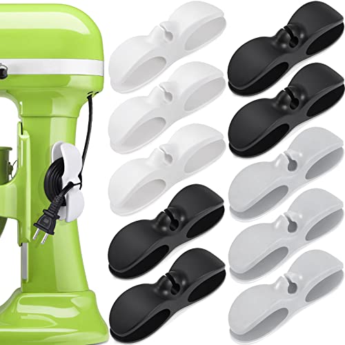 SisBroo Cord Organizer for Appliances, 10PCS Kitchen Appliance Cord Winder Cable Organizer, Cord Holder Cord Wrapper for Appliances Stick on Pressure Cooker, Mixer, Blender, Coffee Maker, Air Fryer - color: white*3+gray*3+black*4