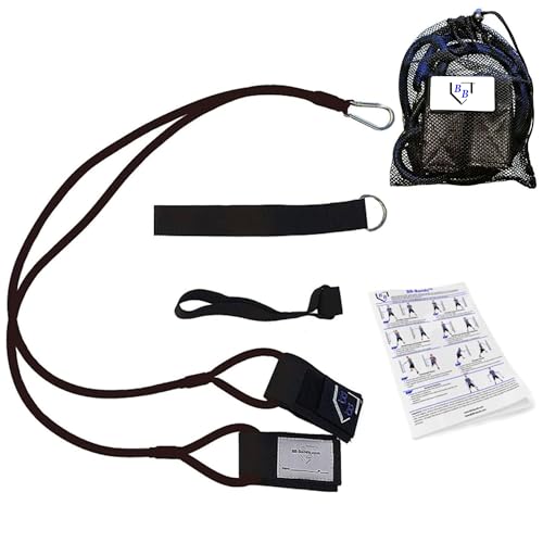 BB Bands Baseball Softball Resistance Training Bands - Arm Strength, Pitching Conditioning Equipment, 3 Strengths (Youth, Adult, Heavy), 7 Colors, Includes Anchor Strap, Door Mount, Bag, Workout Guide - color: Black, size: Adult