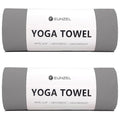 Eunzel 2 Pack Hot Yoga Towel Non Slip Yoga Mat Towel Non-Slip Sweat Absorbent Microfiber Towel for Hot Yoga, Pilates and Workout 72" x 26.5",Dark Grey - color: Z-dark Grey(2 Pack )