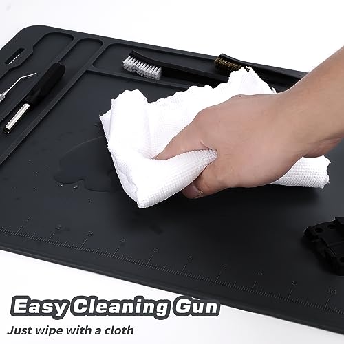 CKPART Rifle Gun Cleaning Mat, Anti-Slip Rubber Tactical Magnetic Mat, Gun Maintenance Mat,Gun Maintenance Mat for Gun Cleaning Kits 36" x 12"