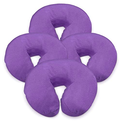 LONDON LINENS Pack of 4, Premium Extra Thick 100% Cotton Flannel Massage Tables Face Cradle Covers Cozies Fitted - Includes 4 pcs (Lilac) - color: Lilac, size: 4