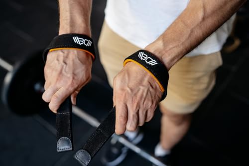 WARM BODY COLD MIND V2 Lifting Wrist Straps for Weightlifting - Hand Straps for Powerlifting, Weight Lifting, Bodybuilding Functional/Cross Training, Deadlift Gym Bar, Cotton - color: PRO Black