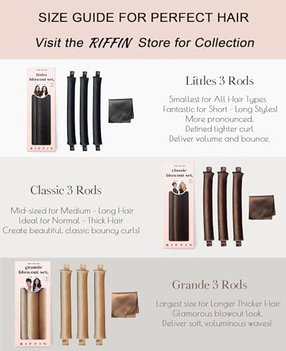 Grande Heatless Curls Overnight Rods - Upgraded Directional Grip Velvet - No Heat Hair Curlers to Sleep, Jumbo Large Hair Rollers Flexible Curling Rods Set for Long Thicker Coarser Hair Blowout Look - color: Champagne