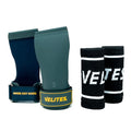 Velites - Official Crossfit® Games Quad Ultra Grips - No Chalk and Smooth Bars - Wristbands and Carry Bag Included - Pull-ups, Muscle-ups and Toes to bar - color: Green, size: X-Large