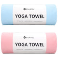Eunzel 2 Pack Hot Yoga Towel Non Slip Yoga Mat Towel Non-Slip Sweat Absorbent Microfiber Towel for Hot Yoga, Pilates and Workout 72" x 26.5", Pink/Blue - color: Z-blue/Pink (2 Pack )