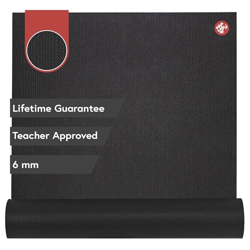 Manduka PRO Yoga Mat - 6mm | Lifetime Durability | Hygienic Construction | Premium Studio Quality | Teacher Approved - color: Black, size: 85" x 26"