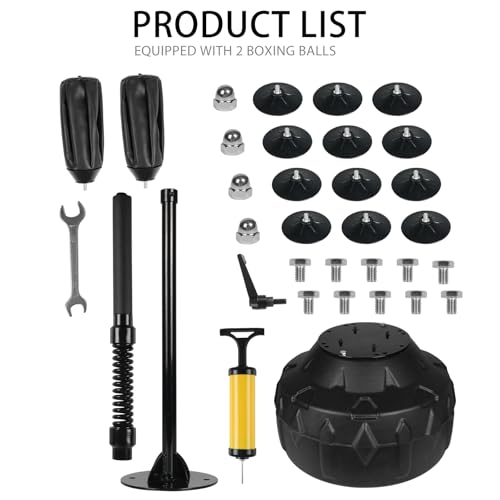 Free Standing Reflex Ball Speed Bag for Boxers and Fitness Enthusiasts - Adjustable Height 57.4"-75.9", PU Ball, Thicken Suction Cup Base