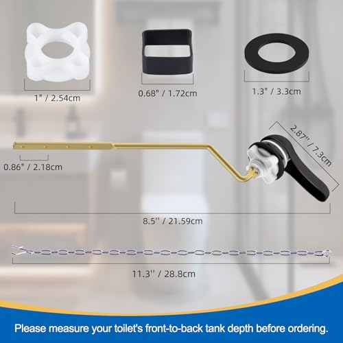 Hibbent Metal Side Mount Toilet Handle Replacement Kit, Oil Rubbed Bronze | Upgraded Metal Flush Lever, Universal Toilet Flush Handle Fit Side Tanks, Stainless Steel Flapper Chains, 4 Adjustable Holes - color: Oil Rubbed Bronze, style: Classic Side Mount