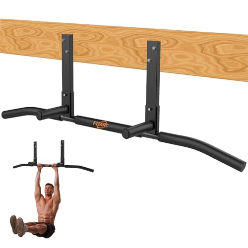 Fitarc Joist Mount Pull Up Bar, Wall Chin Up Bar Ceiling Mount for Beams, Heavy Duty Steel Construction, Home Gym Workout Equipment -Patent Pending - color: Joist Mounted for 8-9ft Beams, Standard Grip