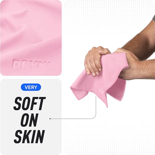 DRYKI Pocket-Sized Sweat Towels - The Original Sweat Absorbing Handkerchiefs - Quick-Dry Microfiber Sweat Rags for Face, Hands, & Body - Men & Women - Gym, Sports, and Work (Pink: 5 Pack) - color: *Seashell Pink