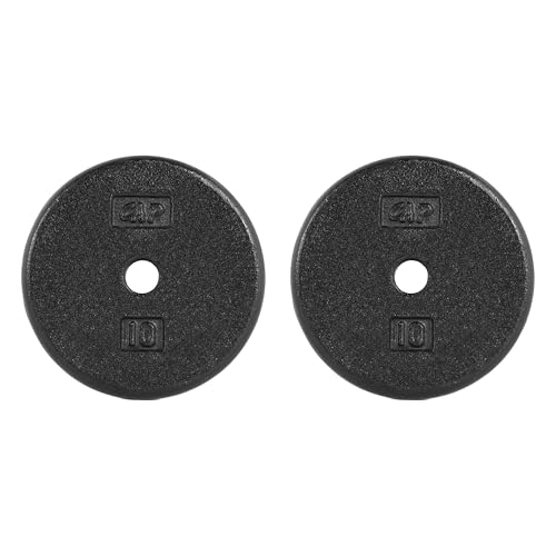 CAP Barbell Standard 1-Inch Cast Iron Weight Plates - Singles & Sets | 1.25-50 lbs | Multiple Options - color: Black, size: 10 lb - Set of 2