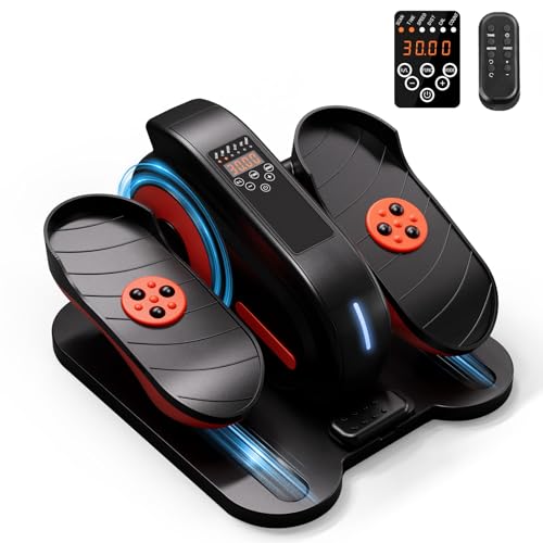 GORISE Under Desk Elliptical Machine, Portable Ellipse Leg Exerciser as Seen on Tv for Seniors, Fully Assembled Seated Pedal Exerciser with Remote, Manual & Auto Mode for Home Office (Orange)