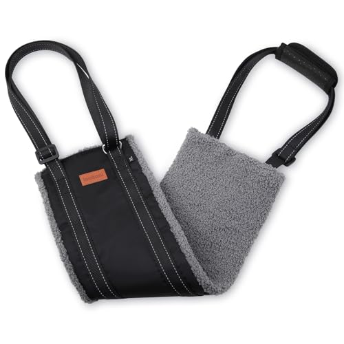 LOOBANI Dog Sling for Large Dogs Hind Leg Support, Portable Dog Lift Harness for Back Legs, Comfortable Leg Support Assistance for Elderly Dogs with Hip, ACL Brace, Senior, Injured - color: Grey&Black, size: X-Large