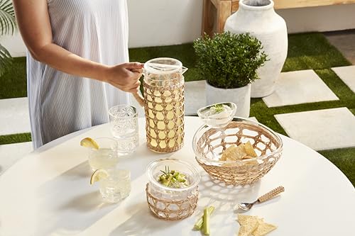 Mud Pie server 11" x 13 3/4" | spoon 5 1/2" Acrylic Chip Dip, Brown