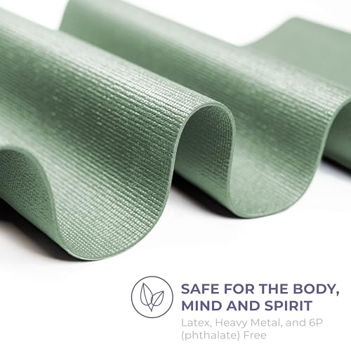 Voyage 5mm Studio Yoga Mats, 6 Pack, 72x24in | Extra Long, Anti-Tear Exercise Mats for Workout, Stretching, Fitness - Non Slip Gym Mats for Home, Schools and Studios - color: Sage