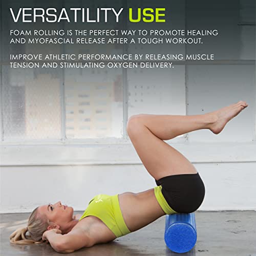 ProsourceFit High Density Foam Rollers 36 - inches long,Firm Full Body Athletic Massage Tool for Back Stretching, Yoga, Pilates, Post Workout Muscle Recuperation, Blue - color: Blue, size: 36"H x 6"D
