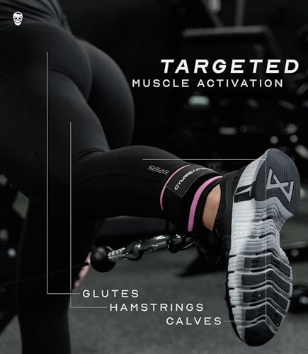 Gymreapers Ankle Straps For Cable Machine Kickbacks, Glute Workouts, Lower Body Exercises - Adjustable Leg Straps with Neoprene Padding - color: Pink, size: Pair