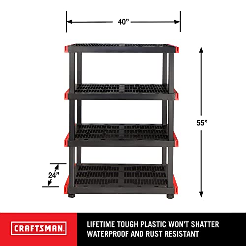 CX Craftsman 4-Tier Highly Durable Storage Rack, 4 Shleves That Support up to 200lbs/shelf, Organization and Storage, Weather-Resistant Design, Easy Assembly, American Made (55H x 40W x 24D) - style: 4-Tier