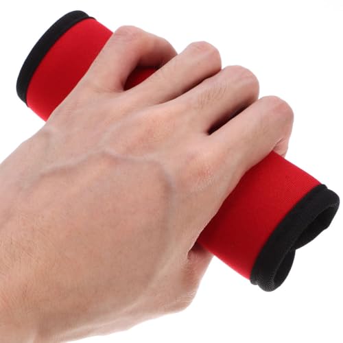 Yardwe 3pcs Detachable Anti-Slip Pull-up Handle Grip Sleeves Protective Pads for Doorway Horizontal Bars Dumbbells Barbells, Black - color: Red