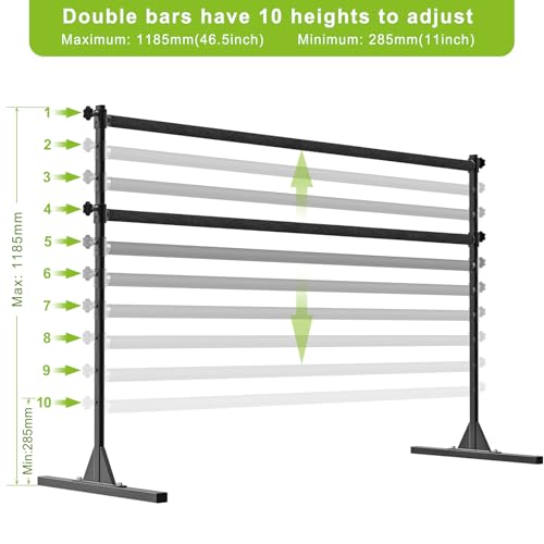SELEWARE Height Adjustable Ballet Barre Freestanding Ballet Bar Heavy Duty Dance Bar Support Barre Movements Body Stretch Pull-ups, Sturdy Construction Never Fall Apart, Anti-Slip - color: 6 FT (Steel Crossbar with Fabric Cover, Black)