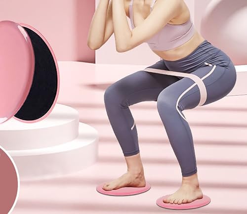Exercise Core Sliders, 2 Pcs Pink 6.7 Inch Workout Slider for Yoga, Push-up and Sports - color: Pink