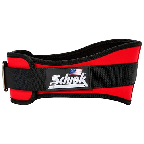 Schiek Sports 2006 Nylon 6 Inches Weight Lifting Belt - Support Belt for Power Lifting - color: Red, size: X-Small