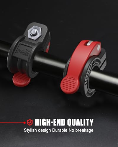 Mini Barbell Clips 1 inch I Multi-Size Adjustable Barbell Collar I 1 inch Barbell ClampsIQuick Release Weight Clips Pair of Locking for Dumbbell Bar - color: Black+red