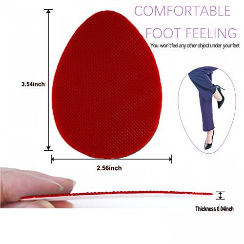 Non Slip Shoes Pads Self-Adhesive Shoe Grips Rubber Anti-Slip Shoe Grips Sole Stick Protector (Red-5Pairs) - color: Red-5pairs