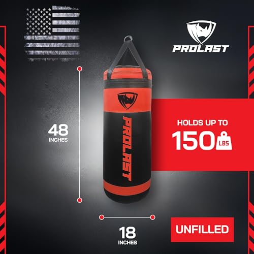 4Ft XL 135Lb Heavy Punching Kicking Bag for Adults, Boxing, MMA, Martial Arts, Muay Thai, Strength Training Equipment, Special Edition Rhino Logo - color: Red / Black, style: Unfilled